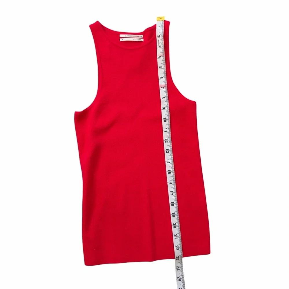 ANTHROPOLOGIE Ribbed Racerback Tank Top Hot Pink Size XS - Picture 7 of 7